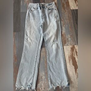 Pistola Light Blue Denim Jeans raw hem size 26